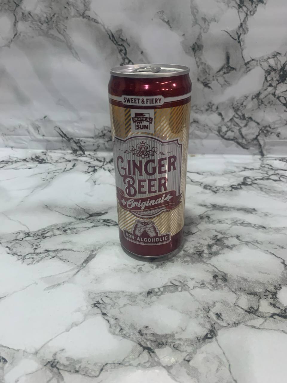 Tropical sun ginger beer can