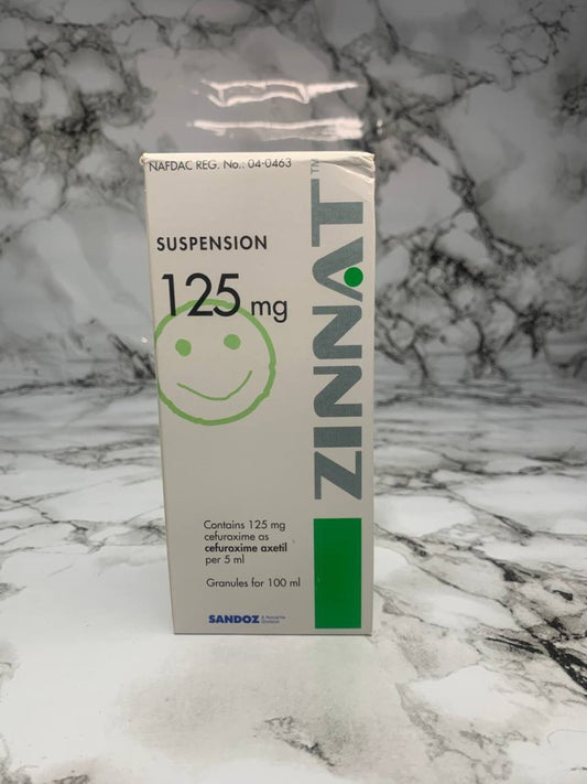ZINNAT SUSPENSION 125MG/50ML S/S
