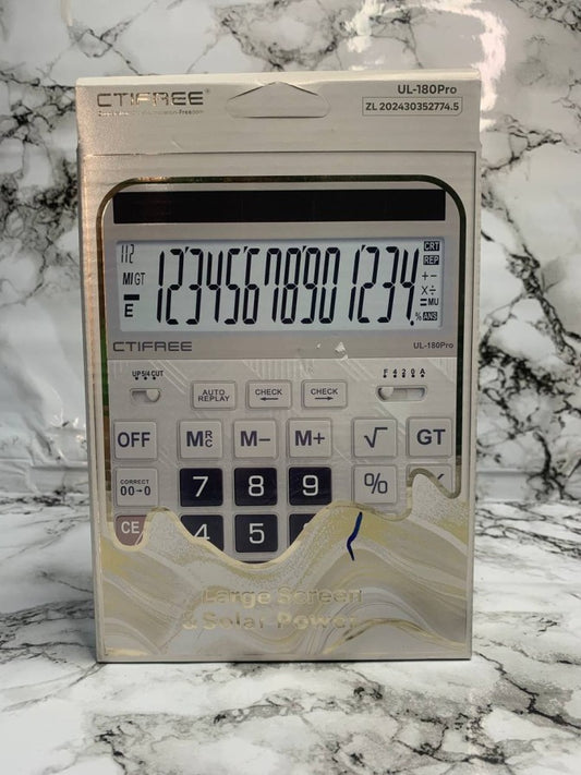 CTIFREE LARGE SCREEN & SOLAR POWER CALCULATOR UL-180PRO-BK